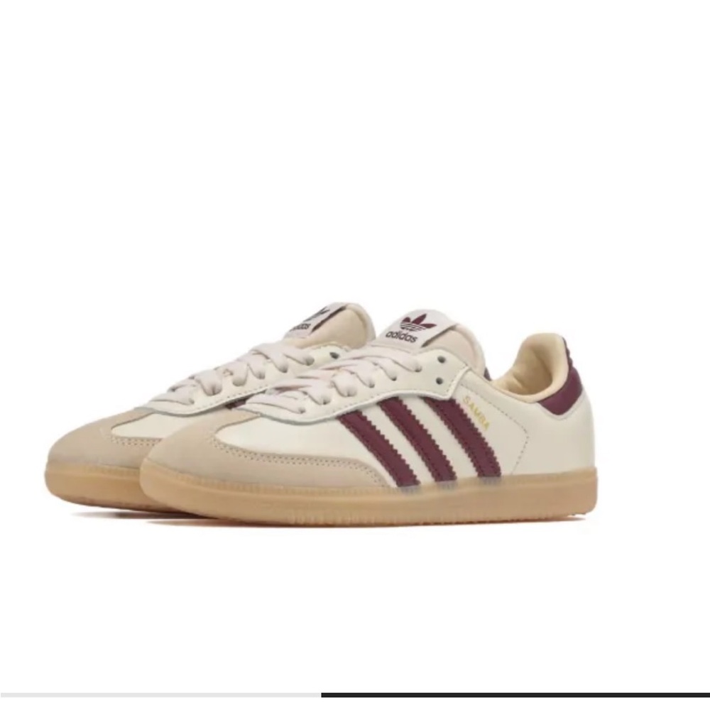 Adidas Samba OG Wonder White/Shadow Red/ Gum Sneakers (women’s size 9)